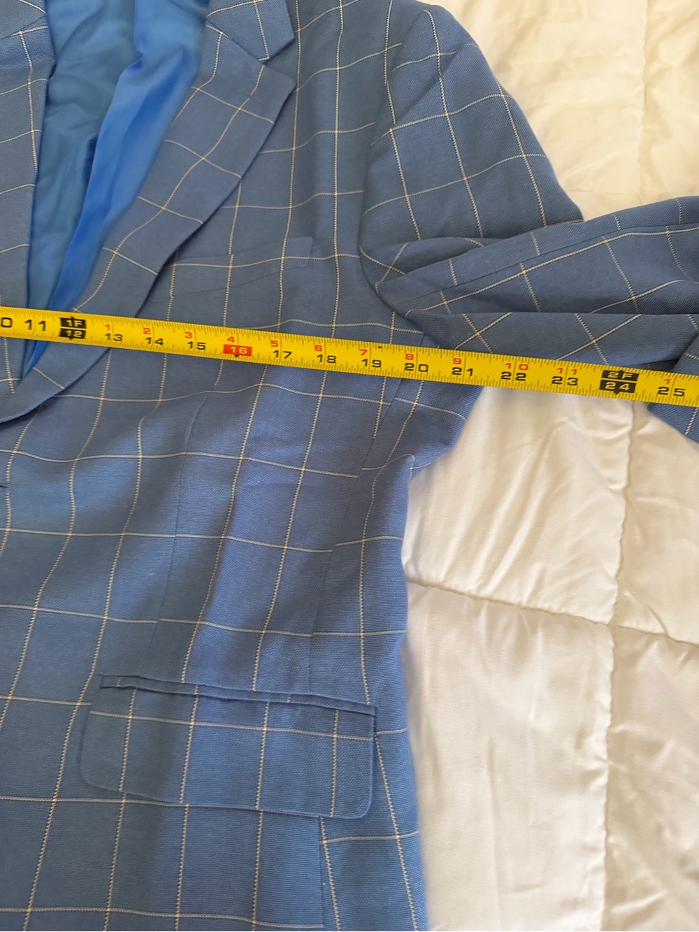 Slim Fit Blue Windowpane 3-Piece Suit - Picture 3 of 15